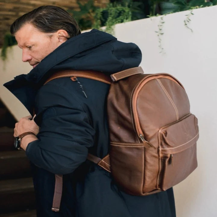 15" Leather Laptop Backpack