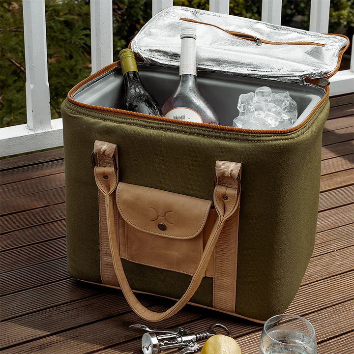 25L Box Cooler Canvas & Leather