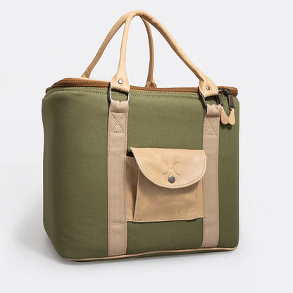 25L Box Cooler Canvas & Leather