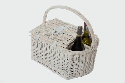 Wine Basket for 2 Grey washed wicker