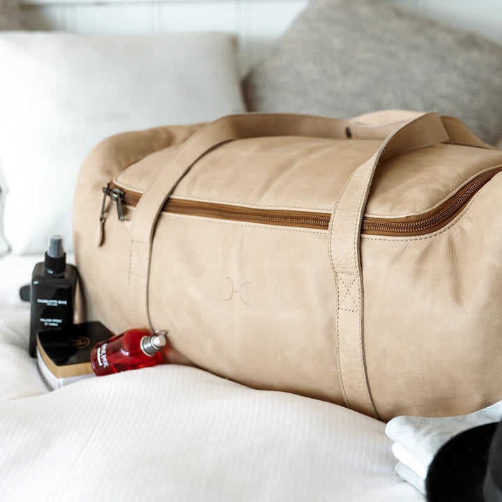 Leather Wheelie Travel Bag