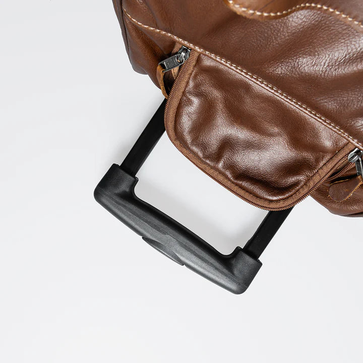 Leather Wheelie Travel Bag