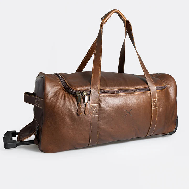 Leather Wheelie Travel Bag