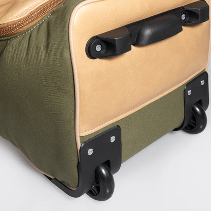 Canvas & Leather Wheelie Travel Bag