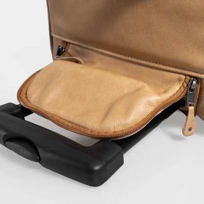 Canvas & Leather Wheelie Travel Bag