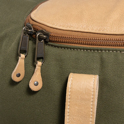 Canvas & Leather Wheelie Travel Bag