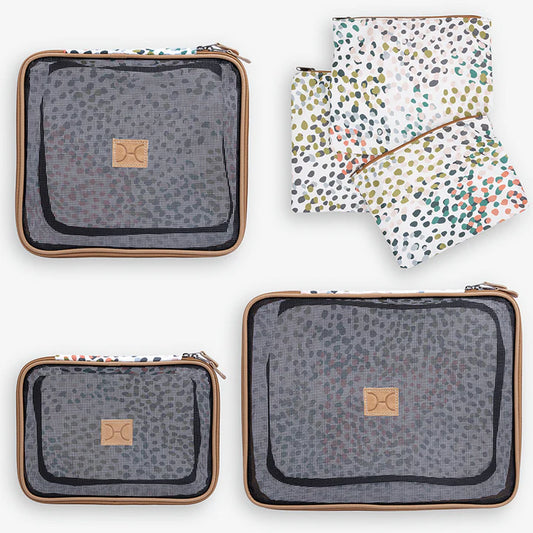 Travel Luggage Organiser pods 6 piece set | Confetti