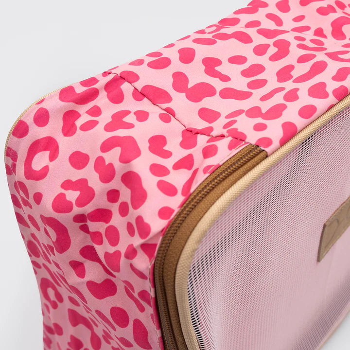 Travel Luggage Organiser pods 6 piece set | Cheetah Pink