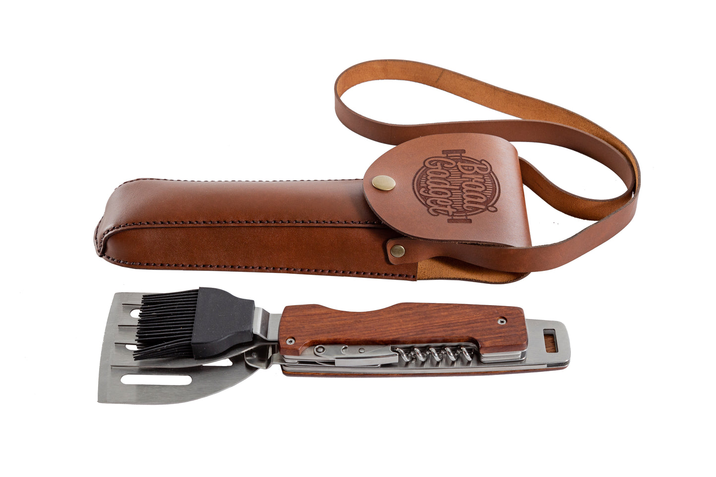 Braai Gadget in hand-stitched, genuine leather bag